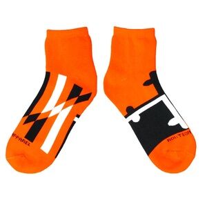 🆕 Adult Unisex Baltimore Black & Orange Maryland Flag Ankle Socks